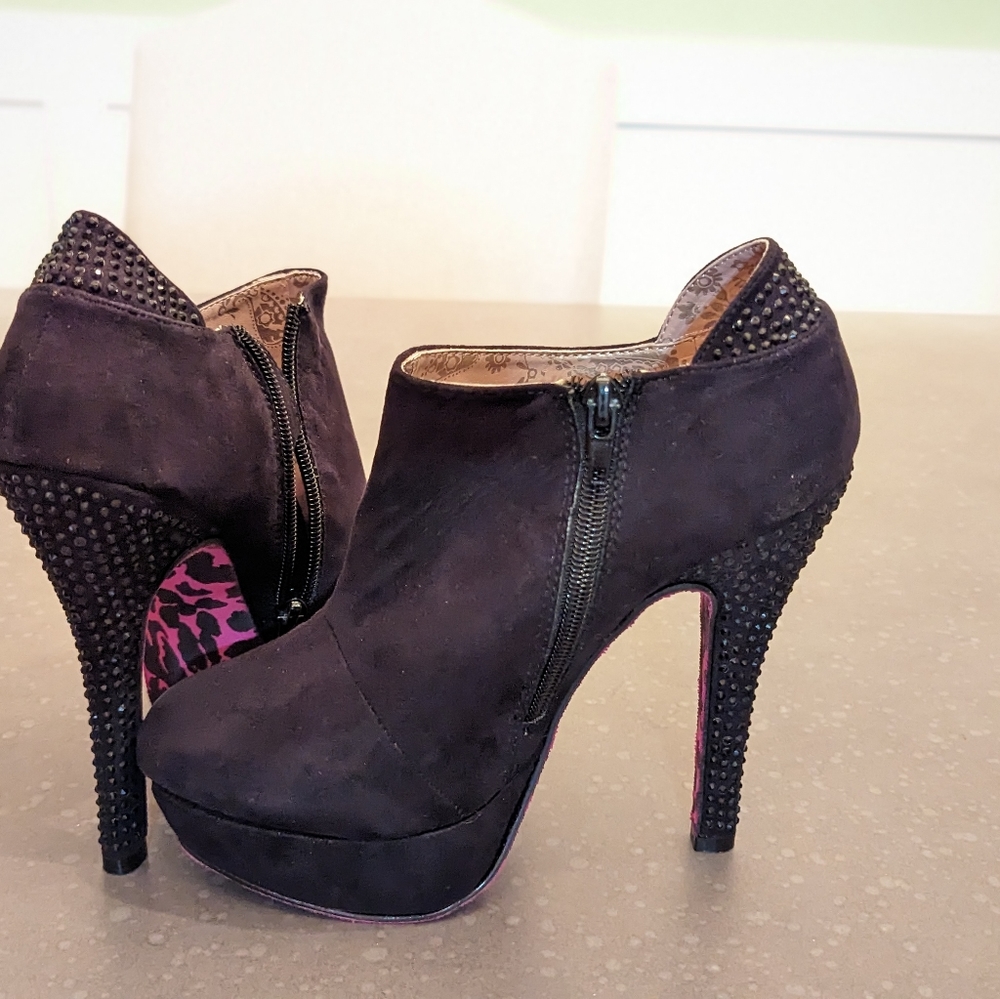 Betseyville (Betsey Johnson) Rhinestone Bootie Heel